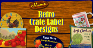 moms retro crate label art designs