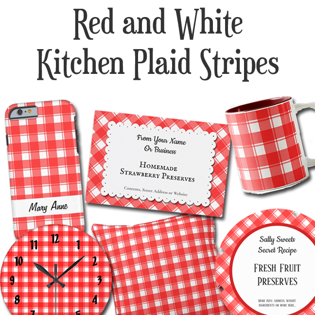 Retro Red and White Plaid Pattern