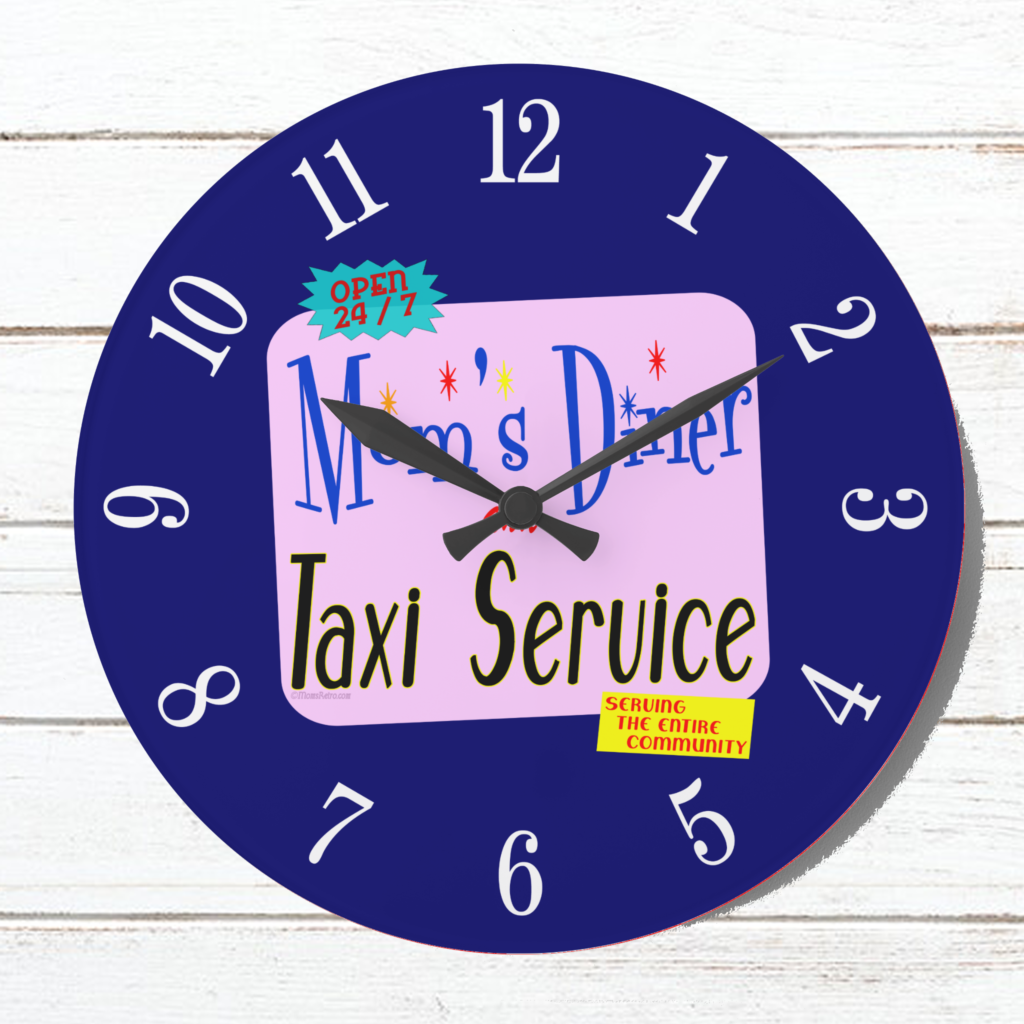 Moms Diner and Taxi Service Wall Clock